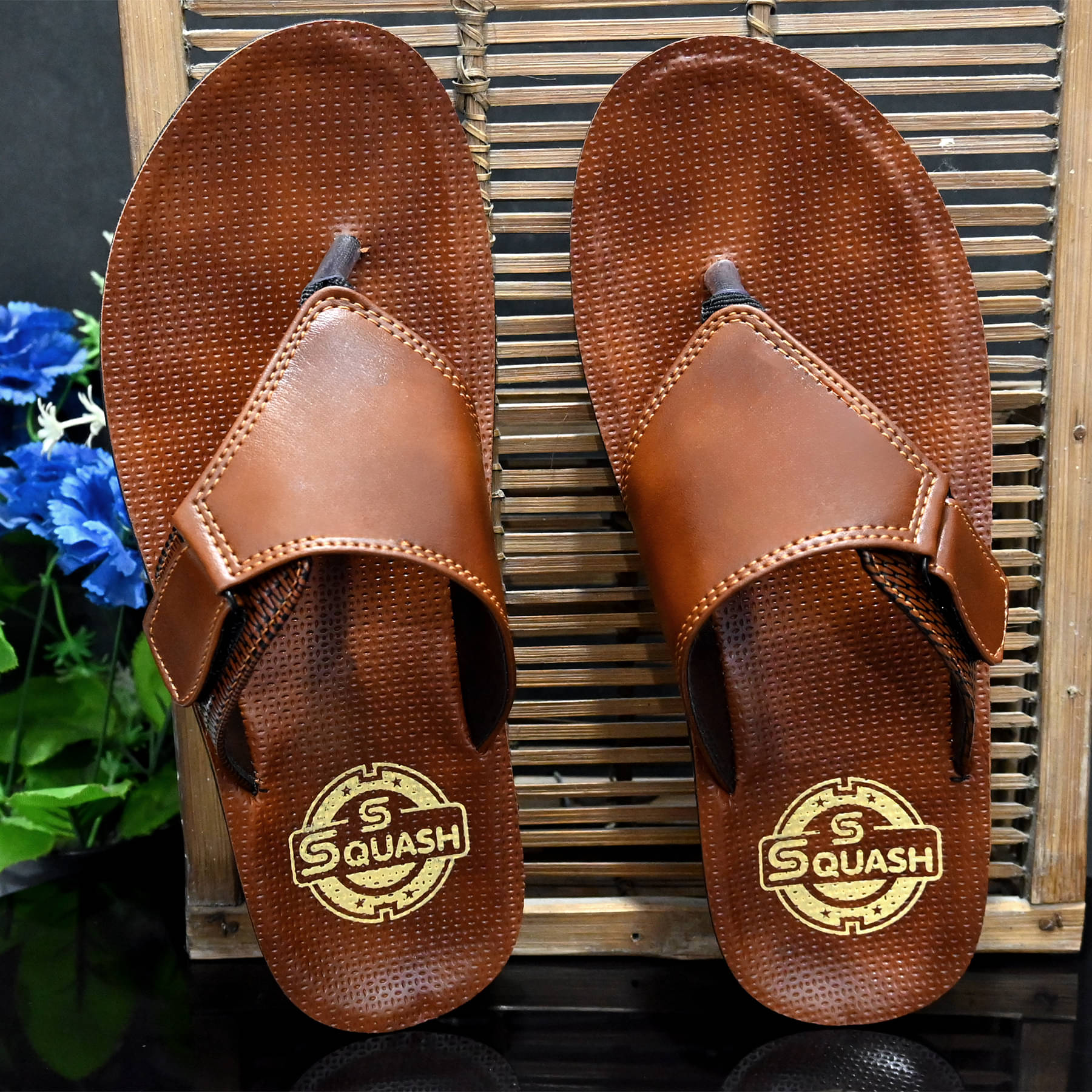     			Squash - Brown Men's Leather Slipper