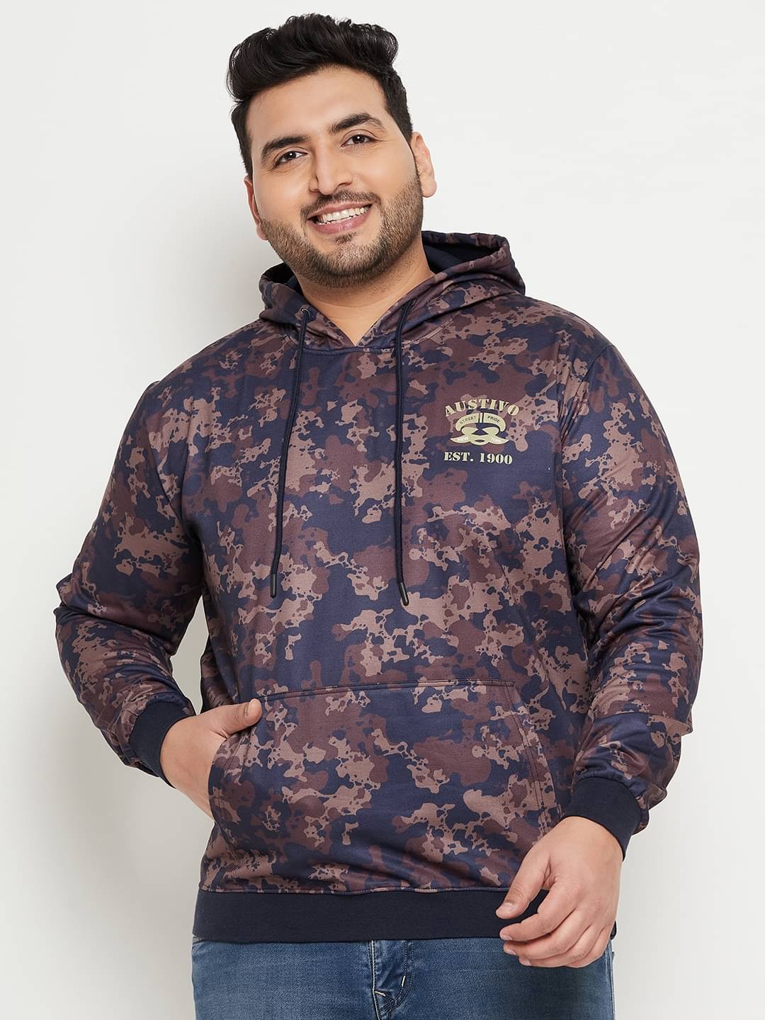    			AUSTIVO Fleece Hooded Men's Sweatshirt - Multi ( Pack of 1 )