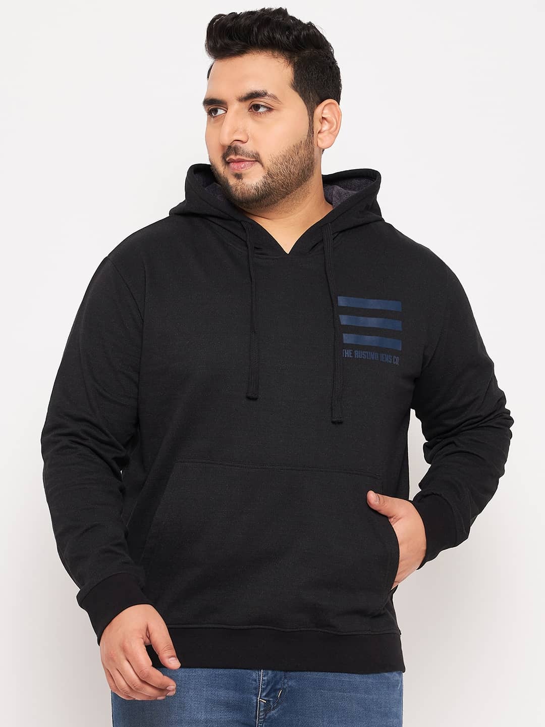 AUSTIVO Fleece Hooded Men's Sweatshirt - Black ( Pack of 1 )