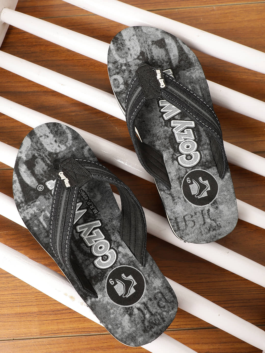 Cozy Wear - Grey Men's Thong Flip Flop