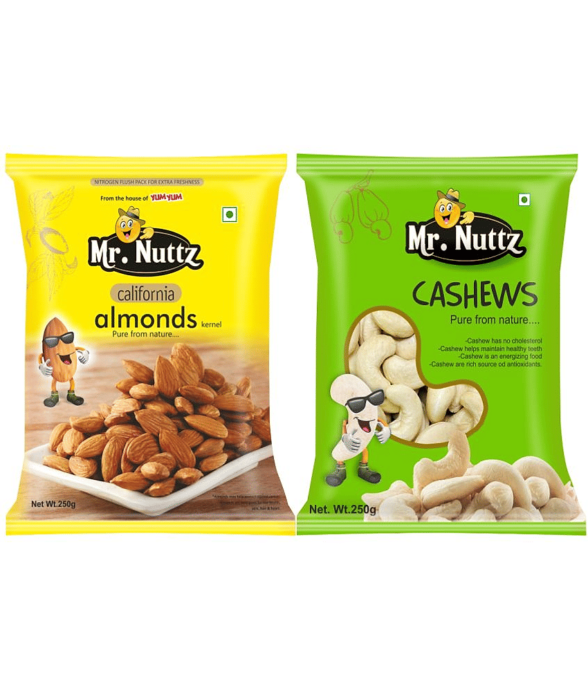 Mr. Nuttz 500g Diwali Special Dry Fruits Combo Pack (Almonds 250g & Cashew Nut 250g)