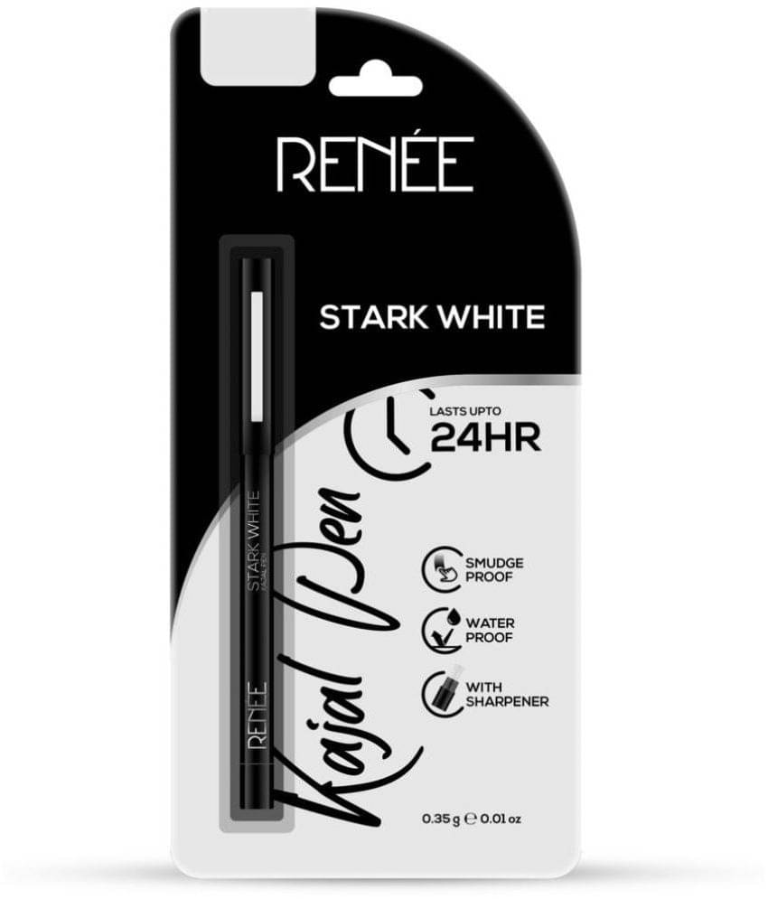     			RENEE Kajal Pen with Sharpener Stark White, 24H Stay, Matte, Smudge-Proof (Stark White,0.35g)