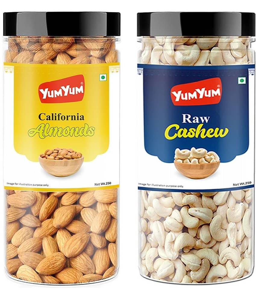 YUM YUM Premium California Almond (250g) &Cashew Nut (250g) 500g Dry Fruits Combo