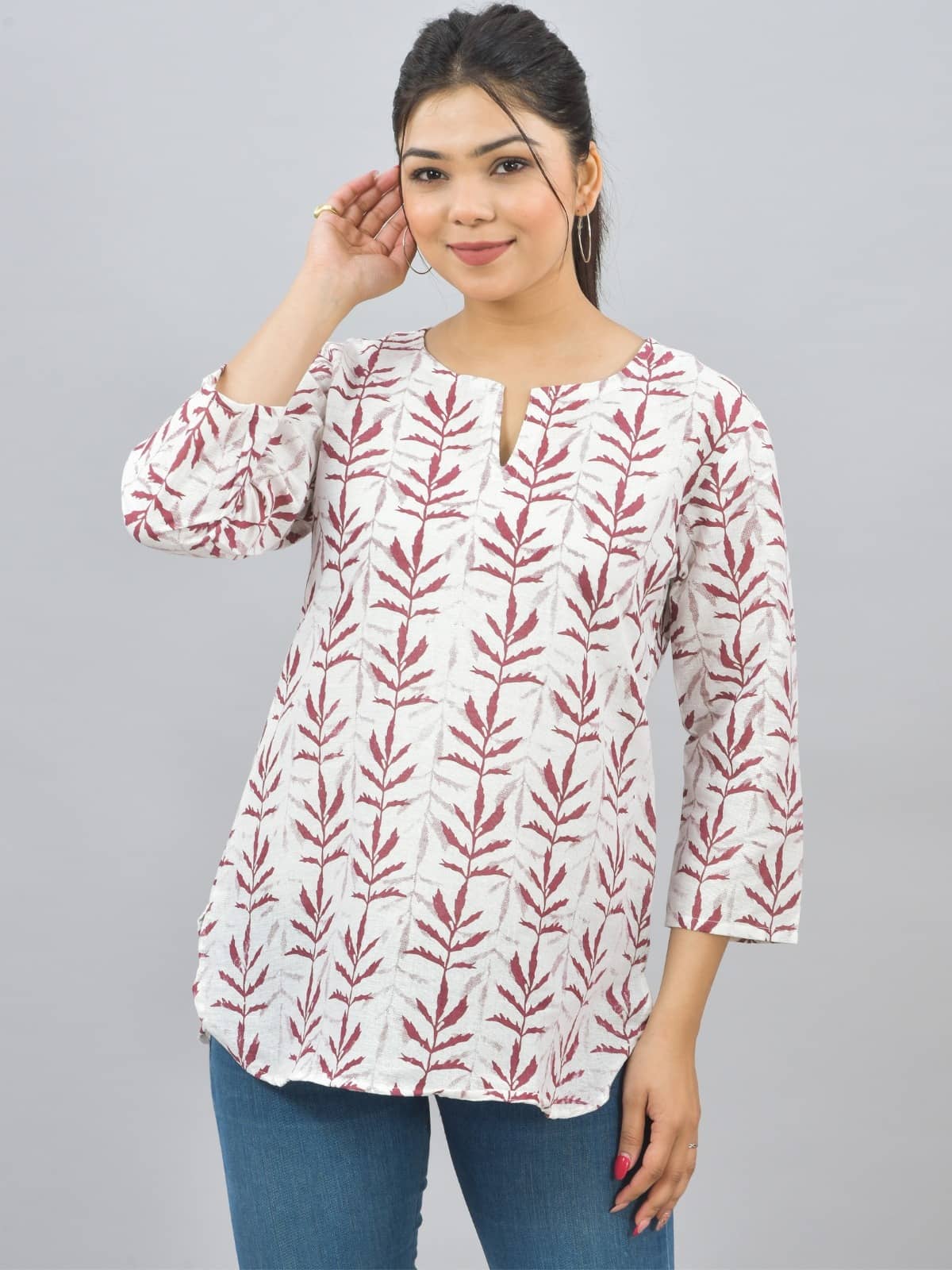 QuaClo Women's Cotton Tunic ( Maroon )