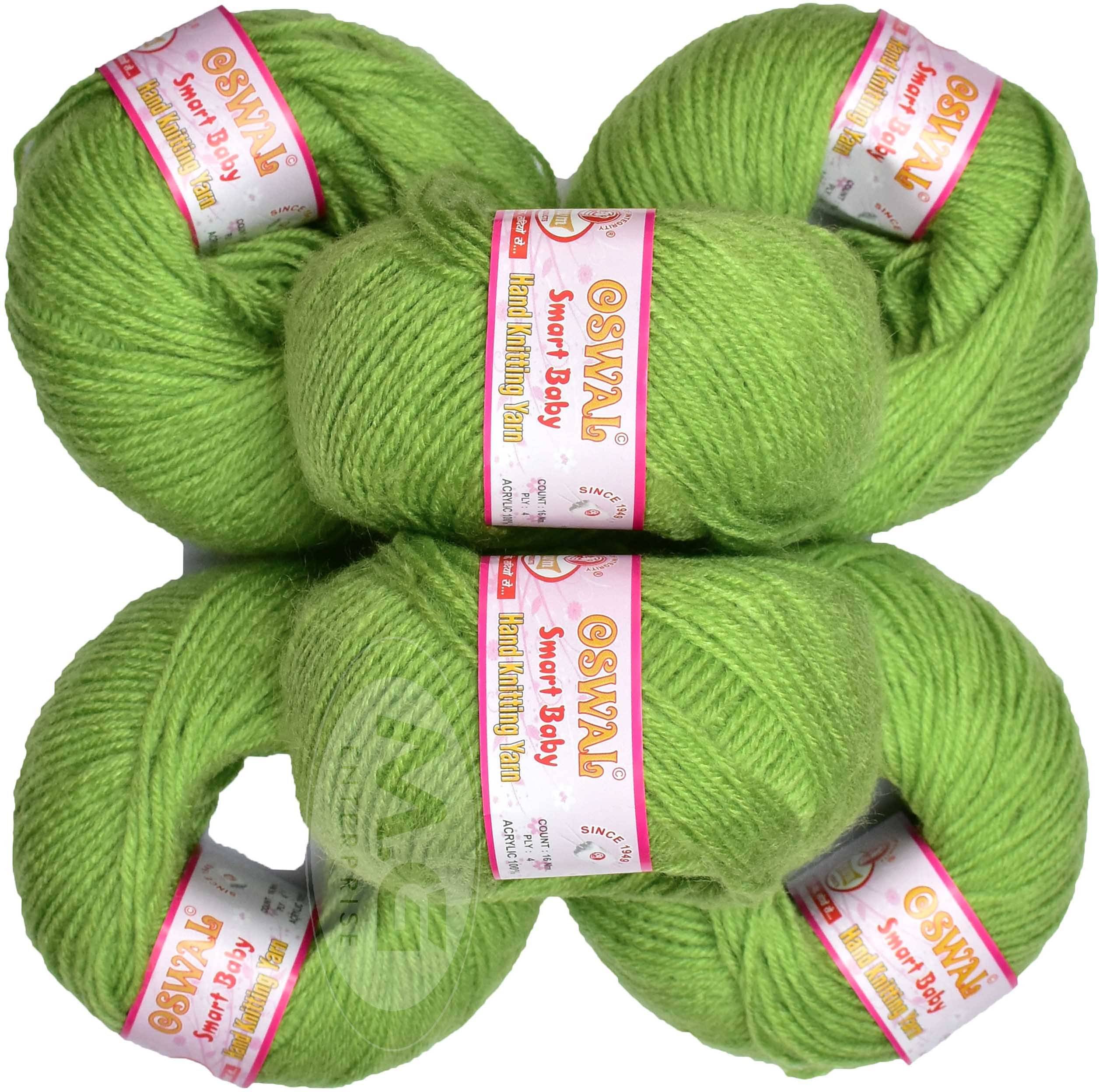     			100% Acrylic Wool Apple GreenWL (6 pc) Smart Baby 4 ply Wool Ball Hand Knitting Wool/Art Craft Soft Fingering Crochet Hook Yarn, Needle Knitting Yarn Thread Dye  K