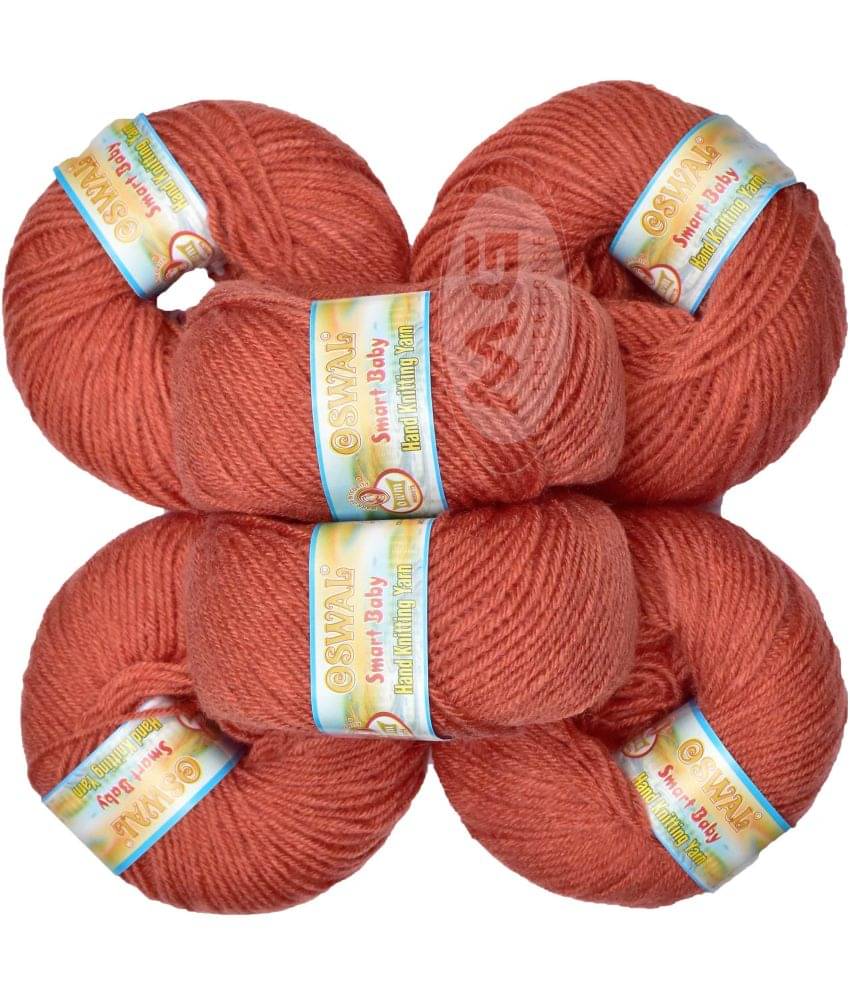     			100% Acrylic Wool Rust (10 pc) Smart Baby 4 ply Wool Ball Hand Knitting Wool/Art Craft Soft Fingering Crochet Hook Yarn, Needle Knitting Yarn Thread Dyed