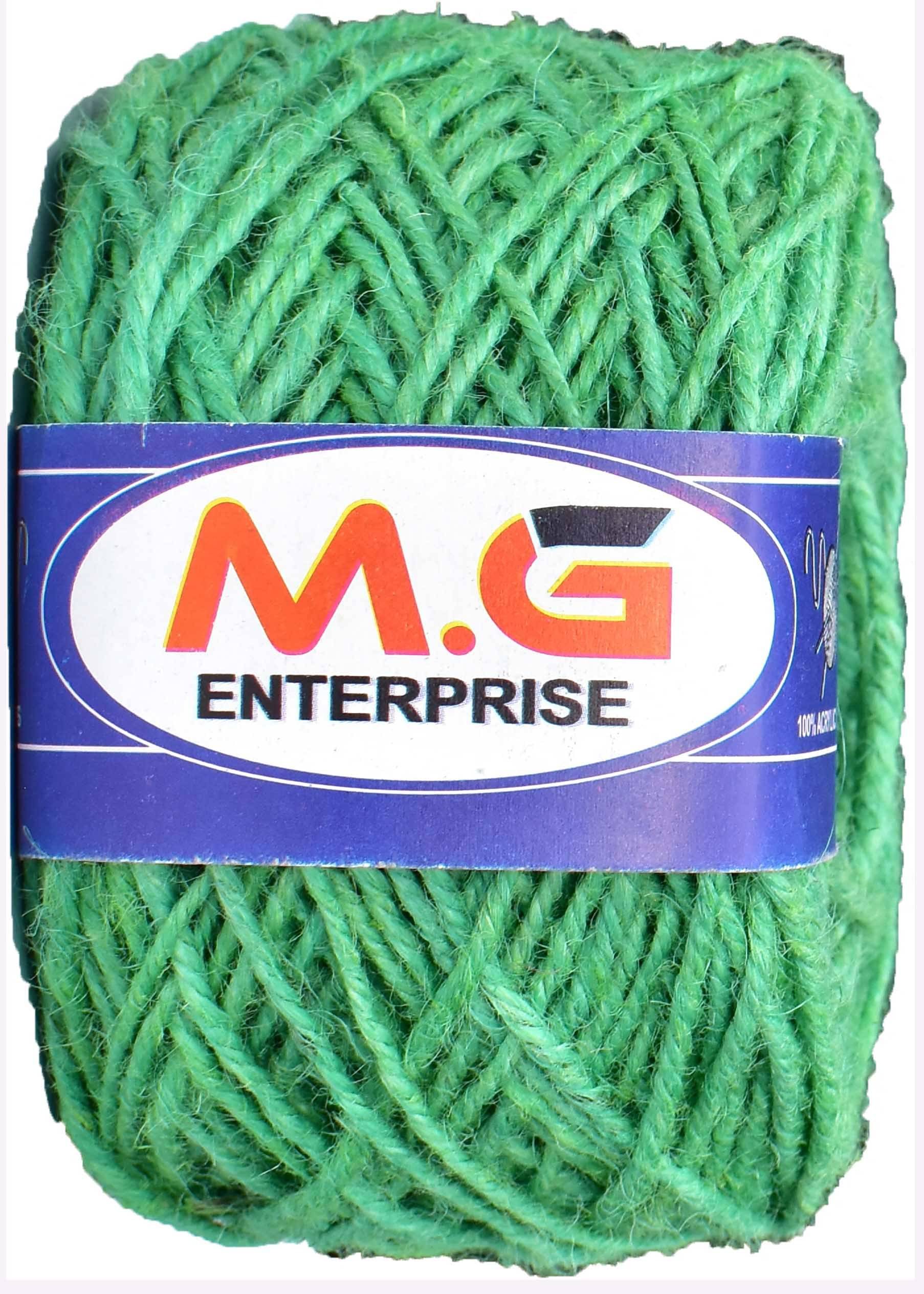    			3 Ply/Twisted Macrame Jute Cord/Dori Thread  Apple Green 50 mtr- Art-AJBC