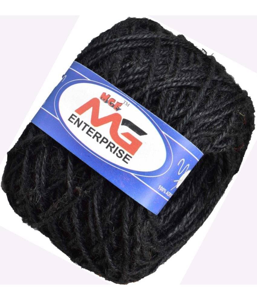     			3 Ply/Twisted Macrame Jute Cord/Dori Thread  Black 150 mtr- Art-CIF