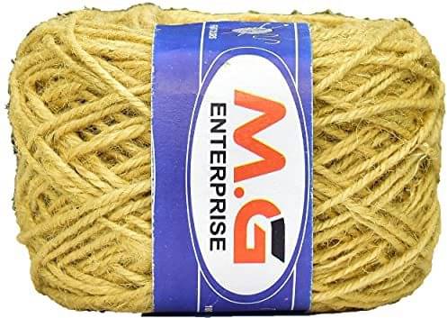     			3 Ply/Twisted Macrame Jute Cord/Dori Thread  New Mustard 150 mtr- Art-AADG