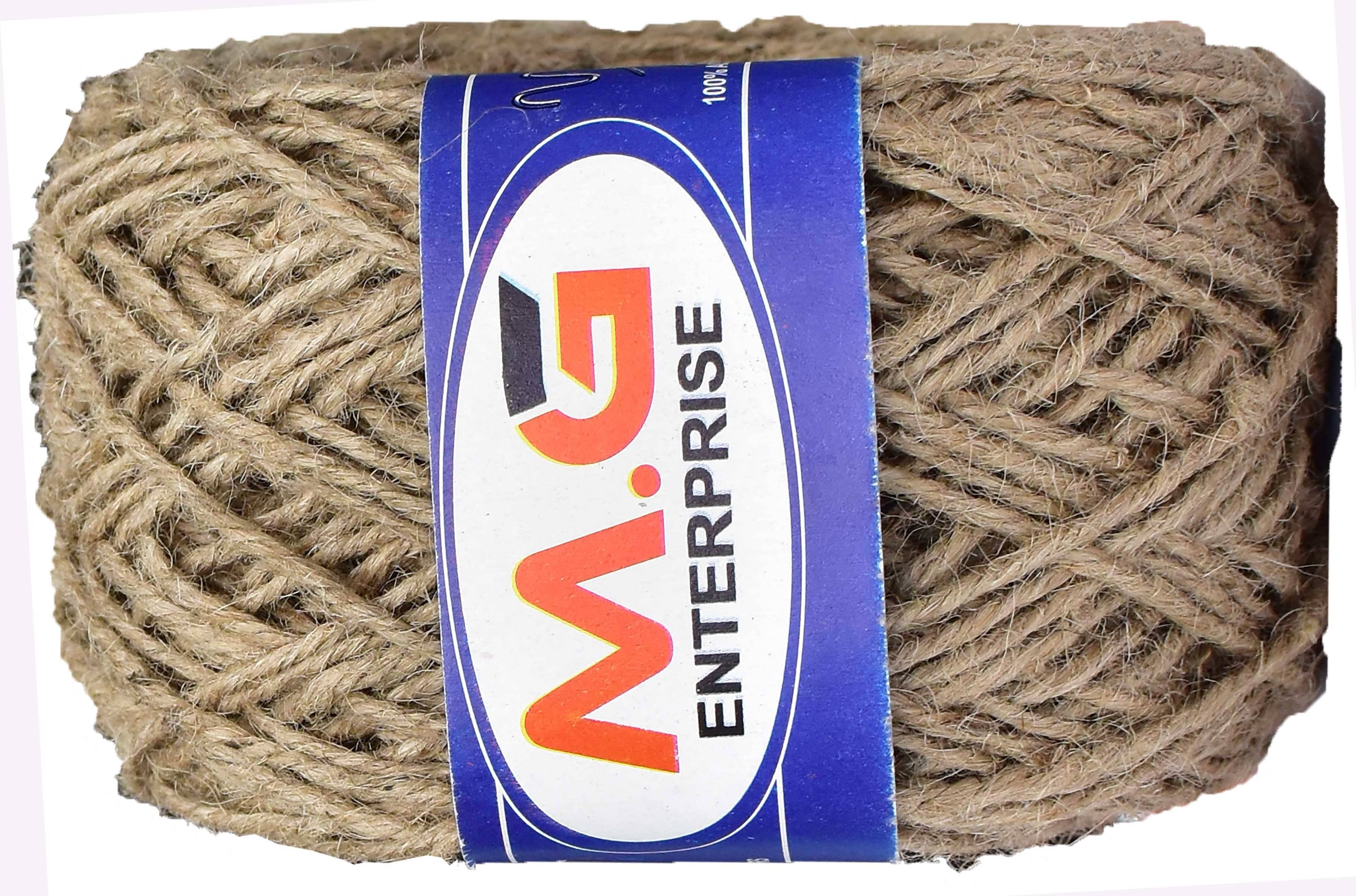     			3 Ply/Twisted Macrame Jute Cord/Dori Thread  Natural 100 mtr- Art-AJBA