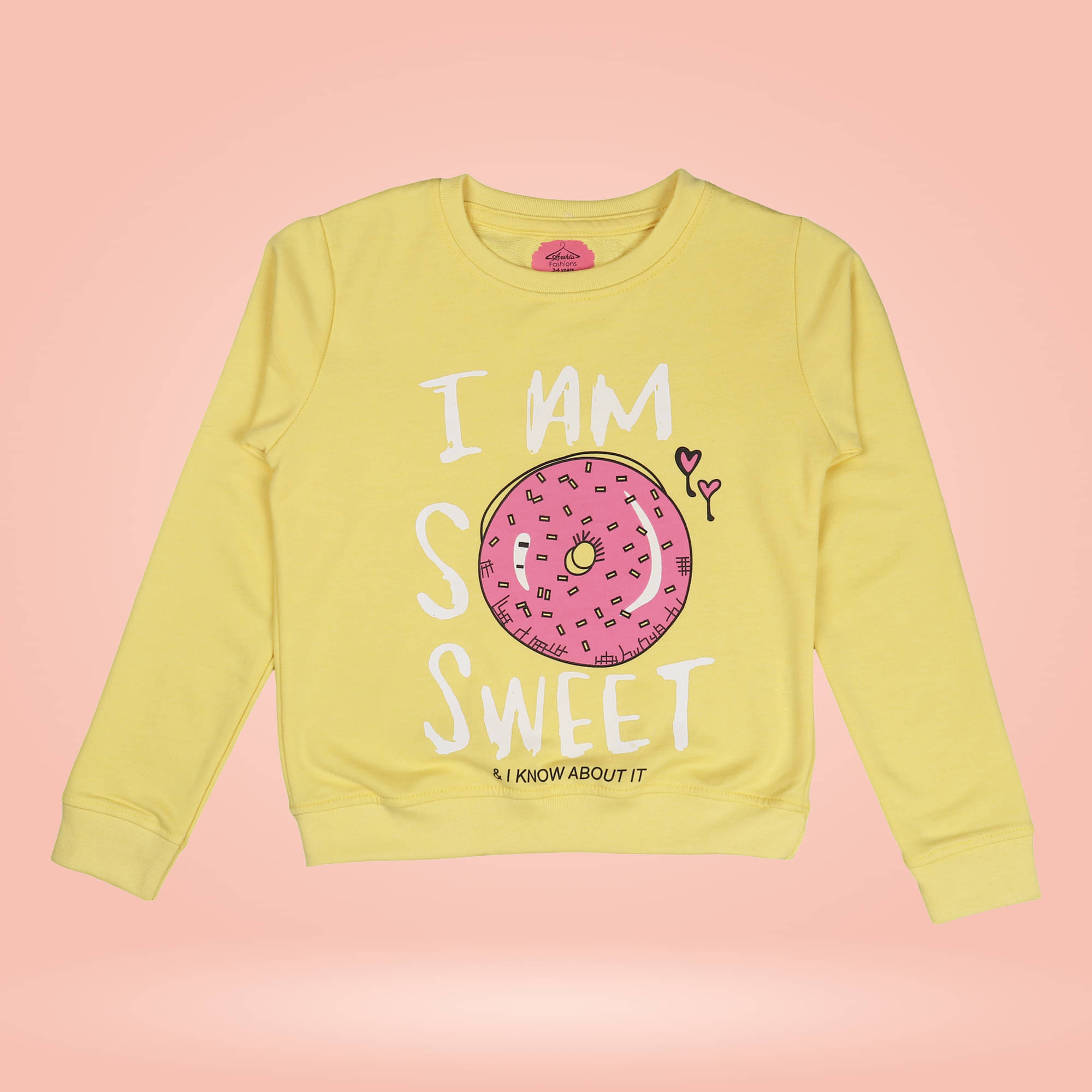     			Arshia Fashions Girls Fleece Sweatshirt ( Yellow )
