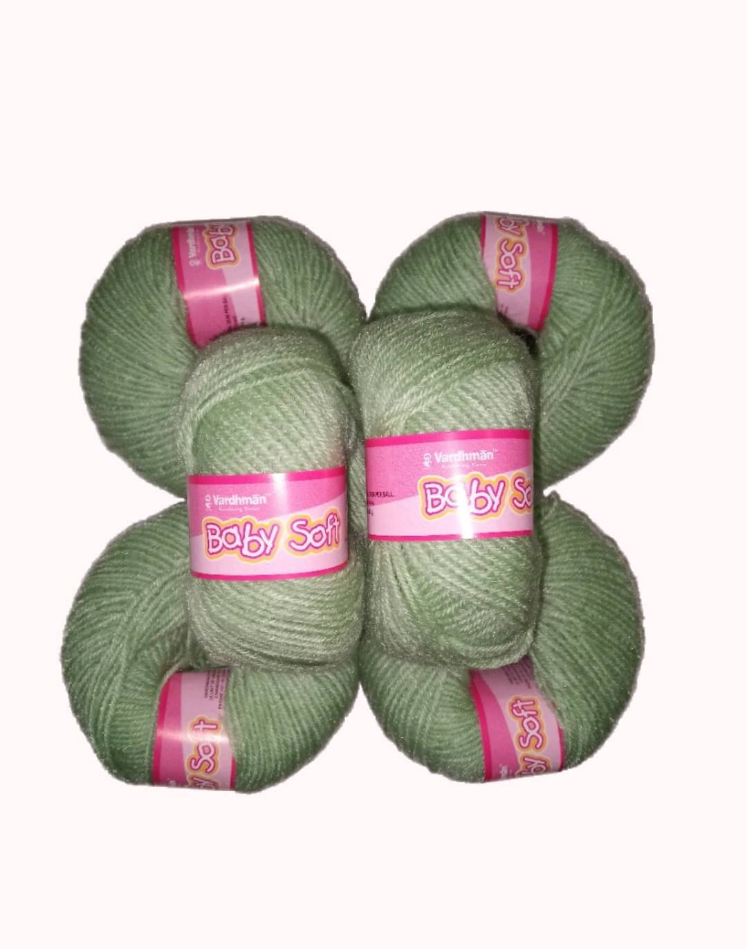     			BABY SOFT WOOL PACK OF 6 150GM DARK APPLE GREEN SHADE NO.08
