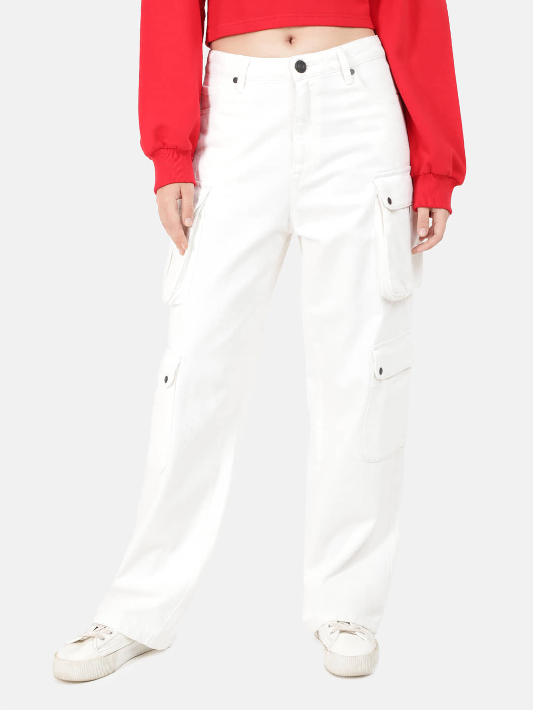 Bene Kleed Women Relaxed Fit High-Rise Clean Look Pure Cotton Jeans - Jeans | Buy online on ZillyBuy