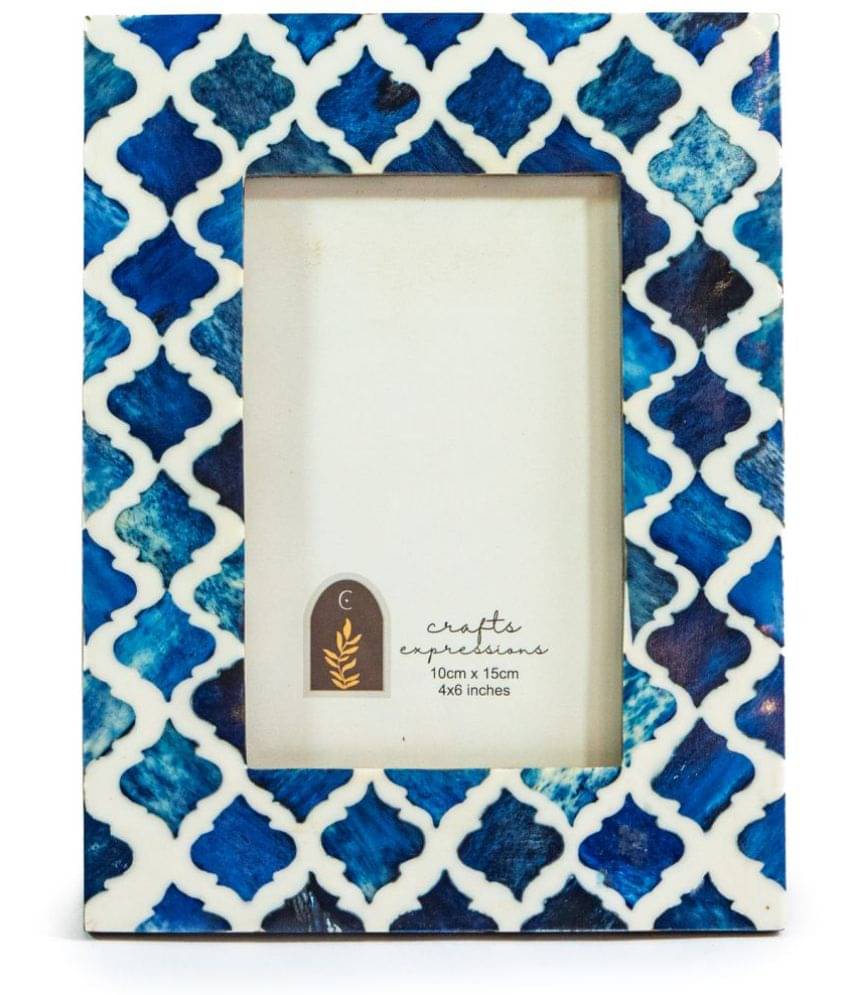 Crafts Expressions Wood TableTop Blue Single Photo Frame - Pack of 1 Crafts Expressions Wood TableTop Blue Single Photo Frame - Pack of 1