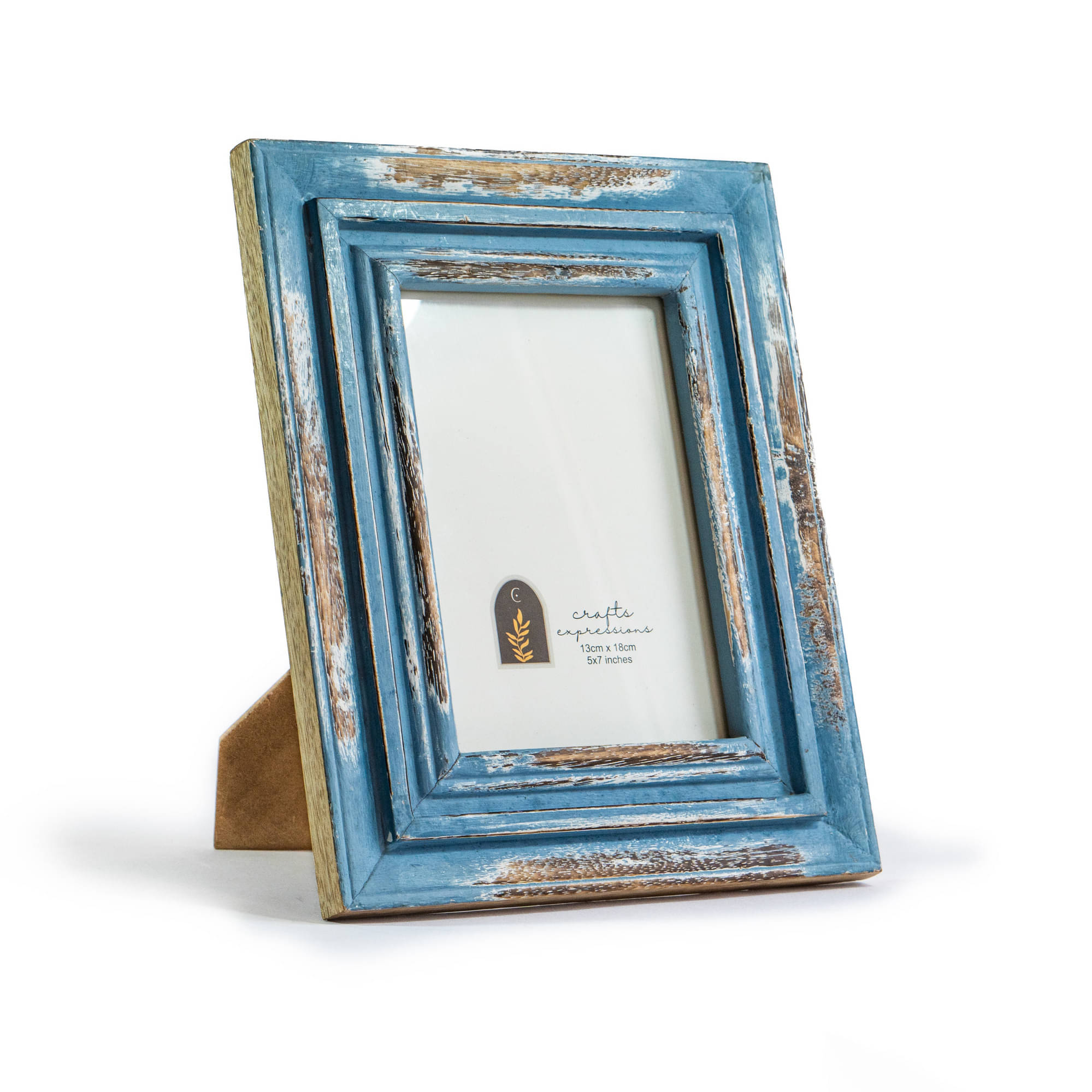 Crafts Expressions Wood TableTop Blue Single Photo Frame - Pack of 1 Crafts Expressions Wood TableTop Blue Single Photo Frame - Pack of 1