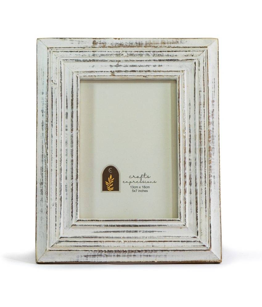 Crafts Expressions Wood TableTop White Single Photo Frame - Pack of 1 Crafts Expressions Wood TableTop White Single Photo Frame - Pack of 1
