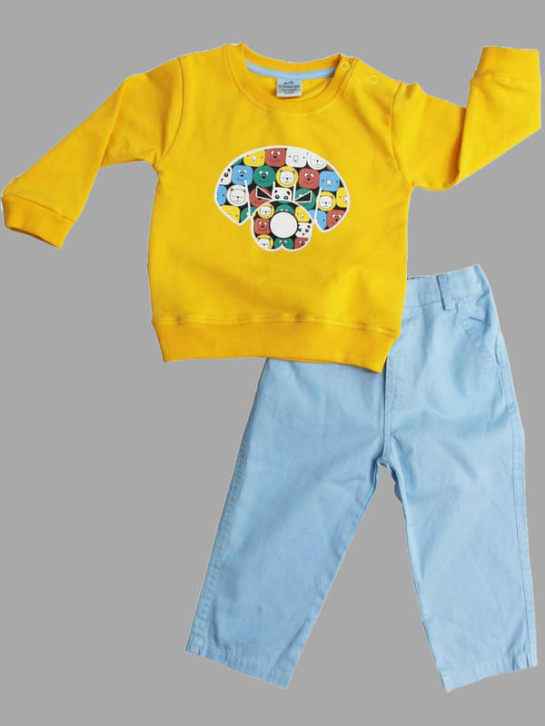 Dollar Pack of 1 Baby Boys Cotton Blend T-Shirt & Trouser ( Multi )     			Dollar Pack of 1 Baby Boys Cotton Blend T-Shirt & Trouser ( Multi )