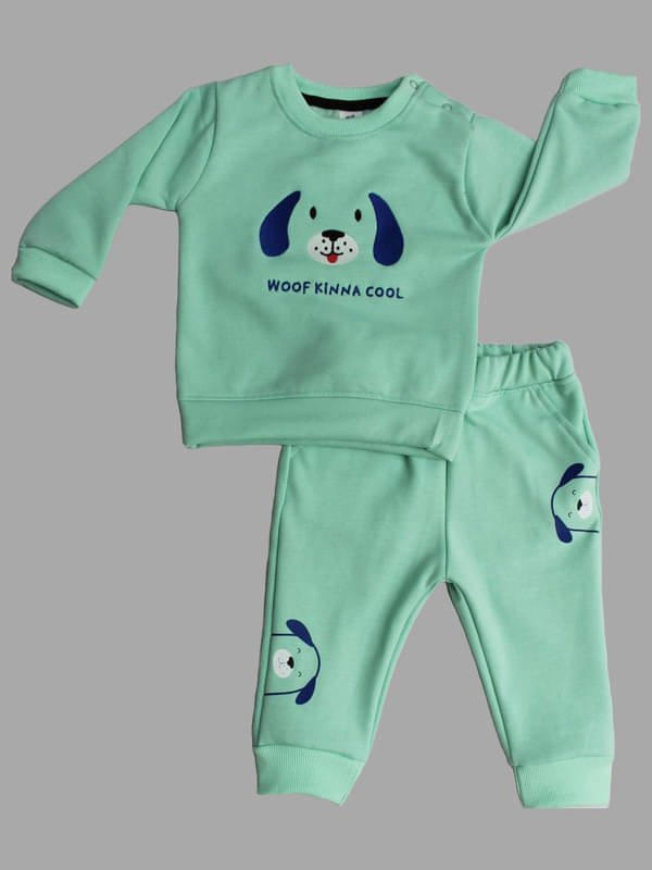 Dollar Pack of 1 Baby Boys Cotton Blend T-Shirt & Trouser ( Sea Green )     			Dollar Pack of 1 Baby Boys Cotton Blend T-Shirt & Trouser ( Sea Green )