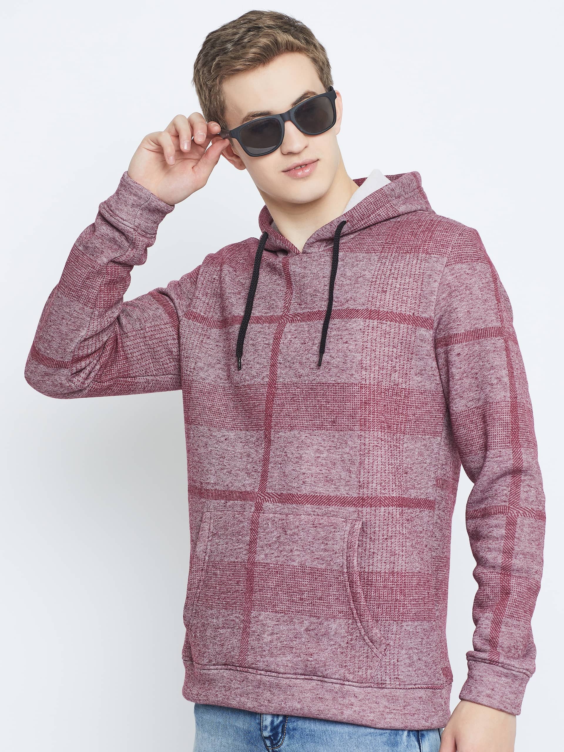 GET GOLF Fleece Hooded Men's Sweatshirt - Red ( Pack of 1 )