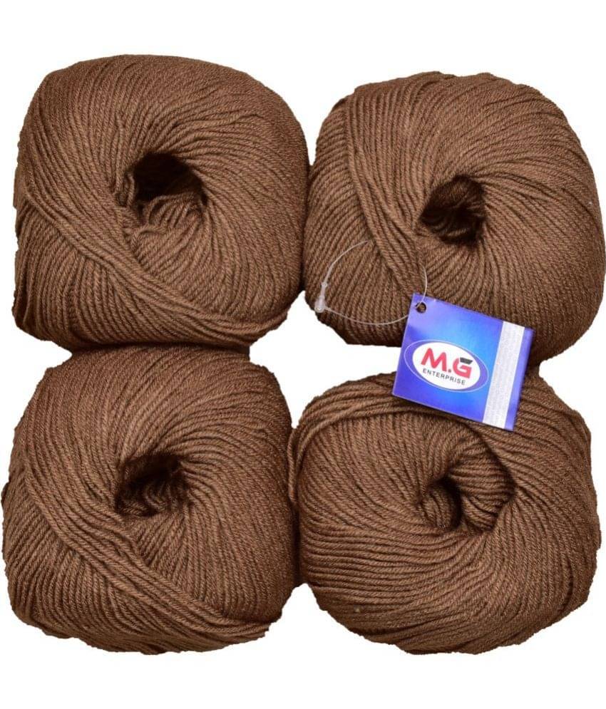     			Giggles Light Coffee (200 gm)  Wool Ball 50 gm each Hand knitting wool / Art Craft soft fingering crochet hook yarn, needle knitting yarn thread dyed