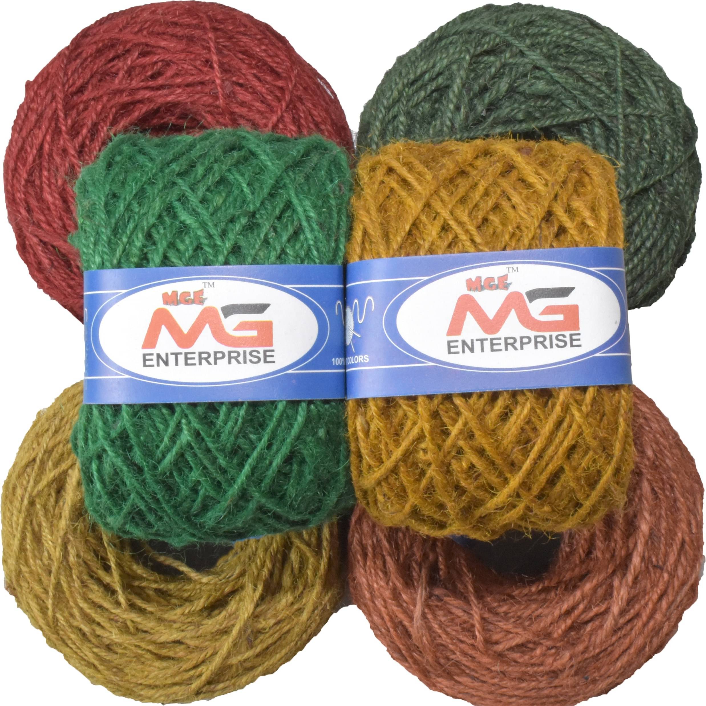     			Jute Combo JCD 01 Colour Exclusive Twine Ball Threads String Rope 3 Ply 150 m (6 Colours / 25 m Each) for Creative Decoration