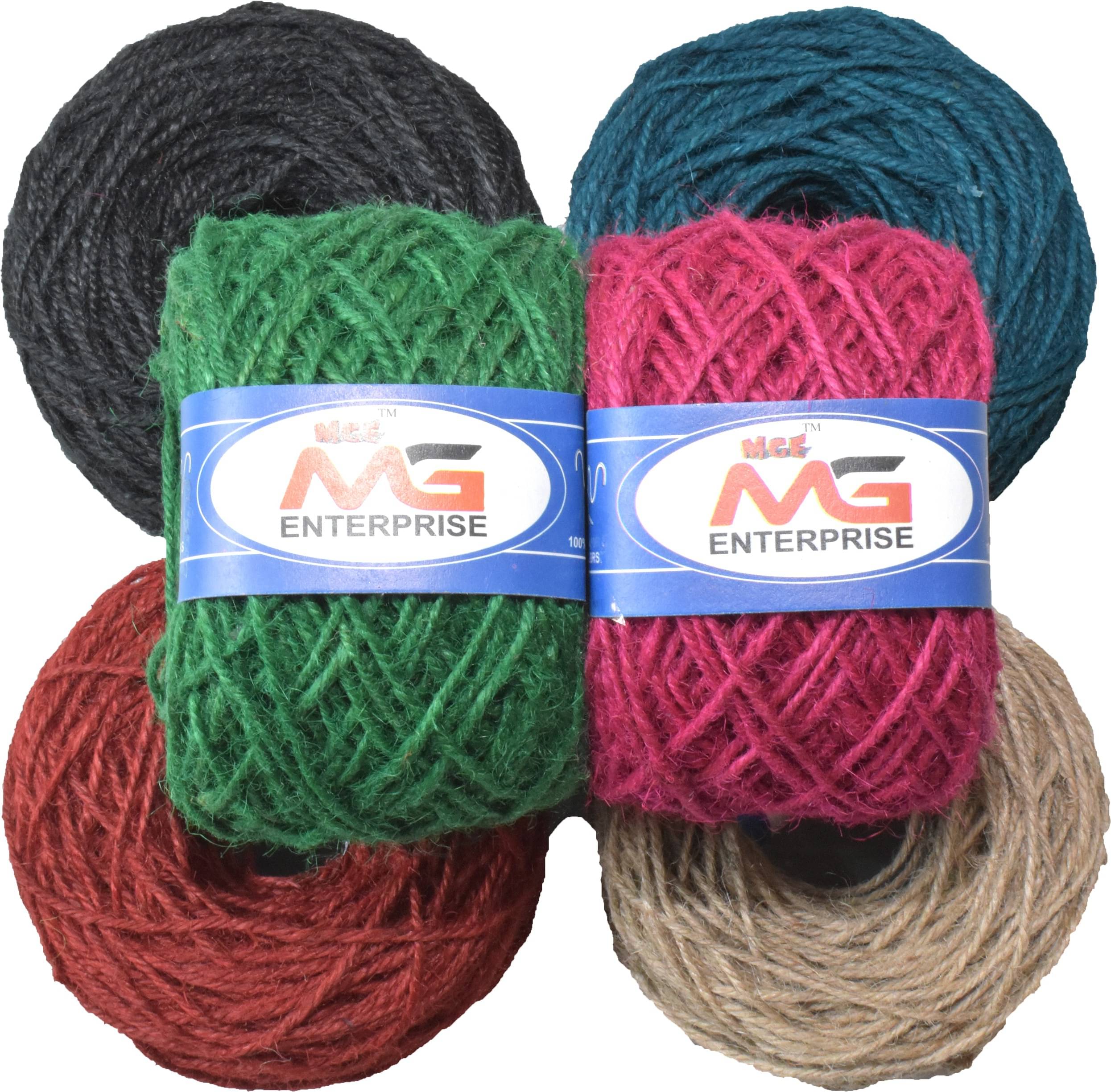     			Jute Combo JCD 02 Colour Exclusive Twine Ball Threads String Rope 3 Ply 150 m (6 Colours / 25 m Each) for Creative Decoration