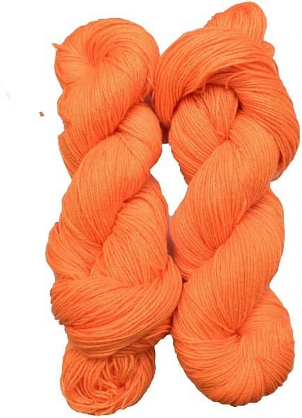 Knitting Yarn 3 ply Wool, Orange 200 gm Best Used with Knitting Needles, Crochet Needles Wool Yarn for Knitting