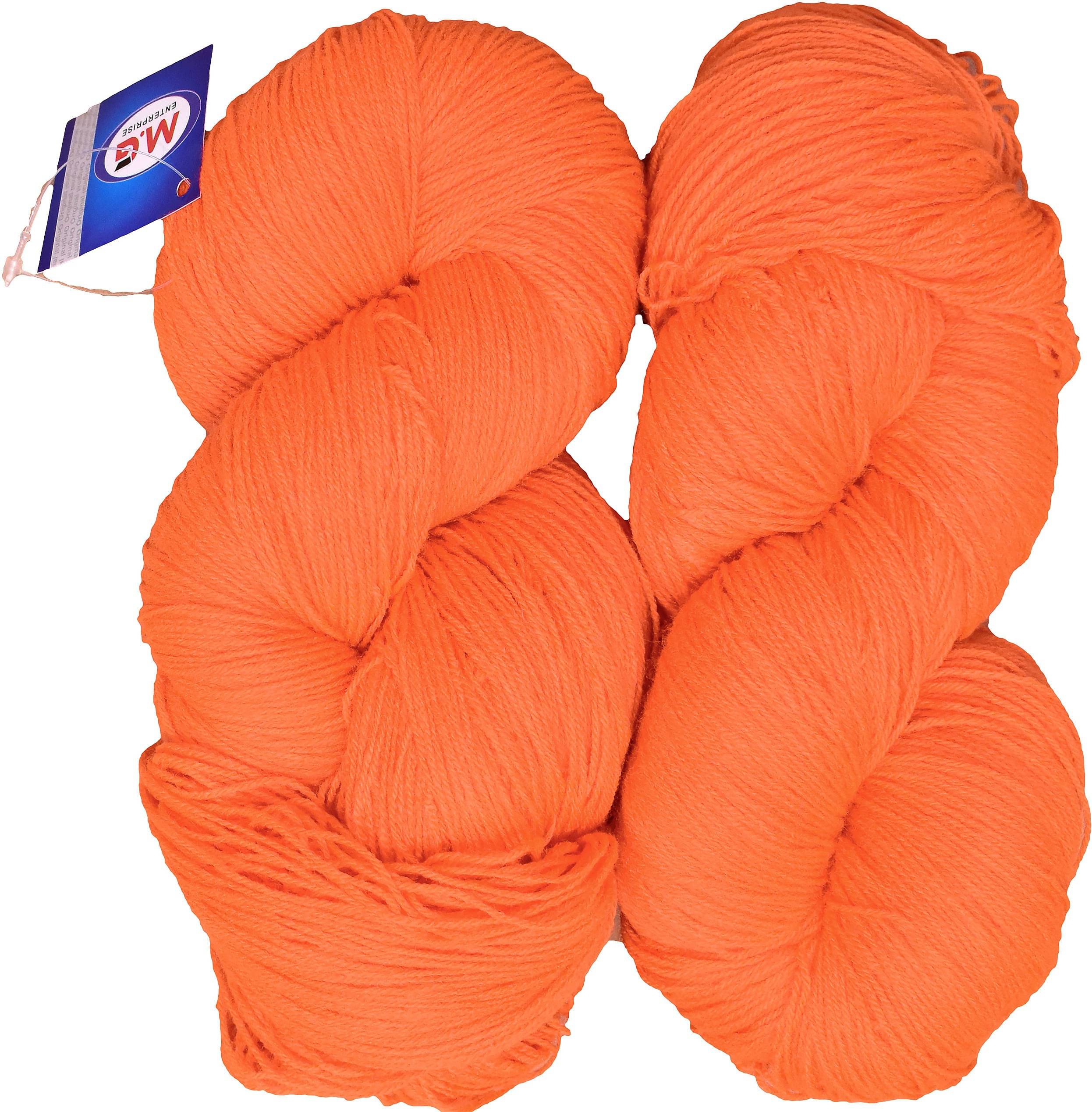     			Knitting Yarn 3 ply Wool, Orange 200 gm  Best Used with Knitting Needles, Crochet Needles Wool Yarn for Knitting.