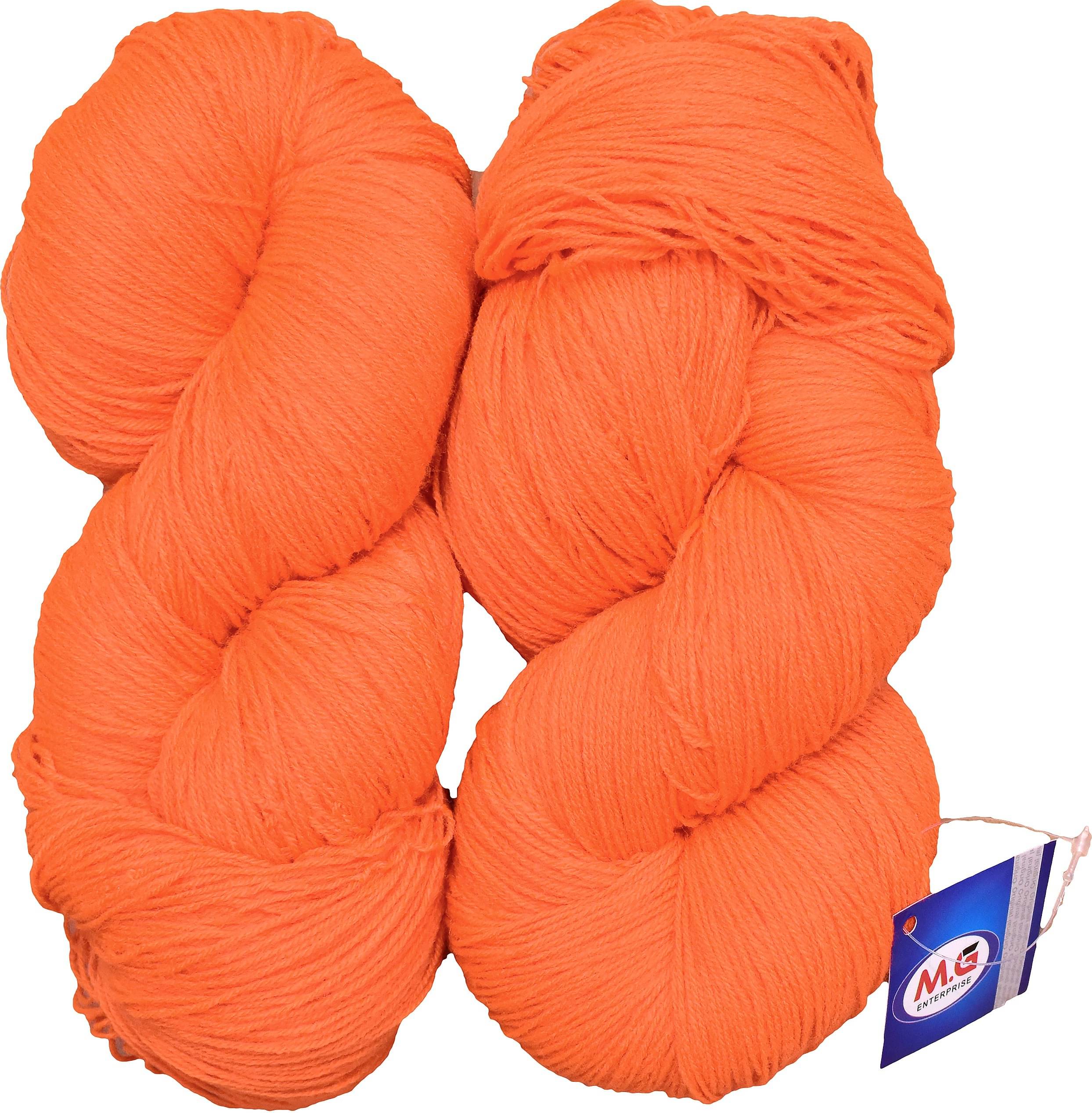     			Knitting Yarn 3 ply Wool, Orange 400 gm  Best Used with Knitting Needles, Crochet Needles Wool Yarn for Knitting.
