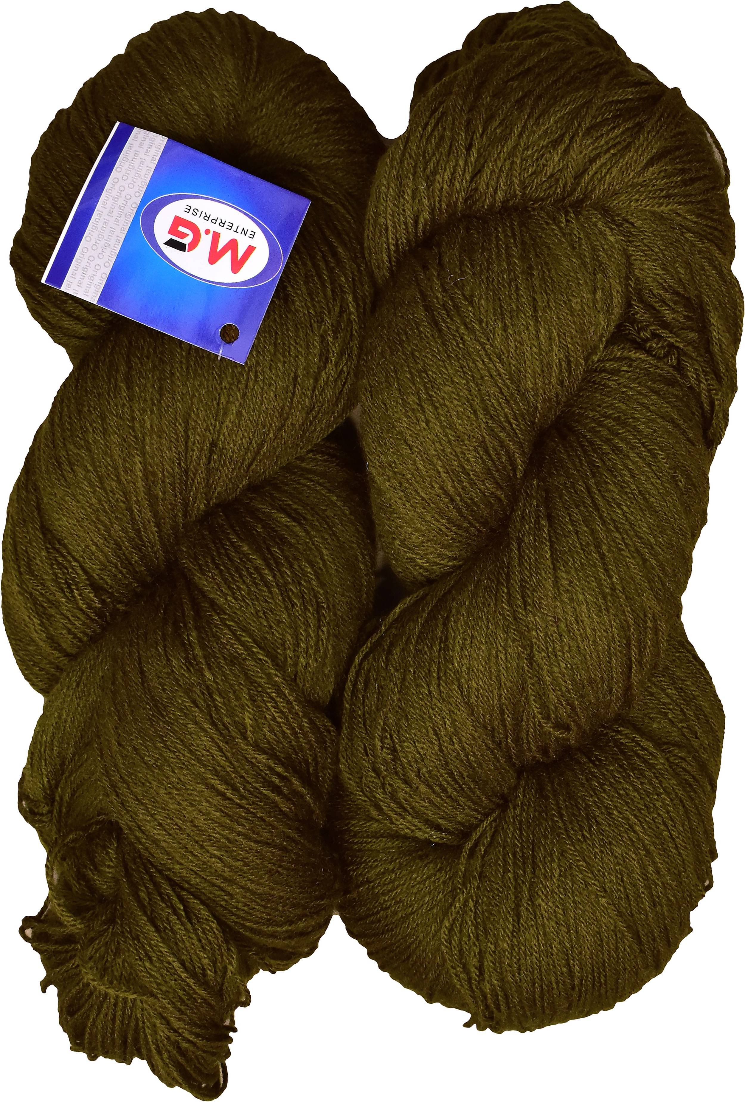     			Knitting Yarn 3 ply Wool, Mehndi 200 gm  Best Used with Knitting Needles, Crochet Needles Wool Yarn for Knitting.