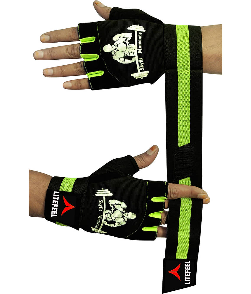 LITE FEEL Classic Exercise Unisex Polyester Gym Gloves For Advanced Fitness Training and Workout With Half-Finger Length - Sports and Fitness Equipment | Buy online on ZillyBuy