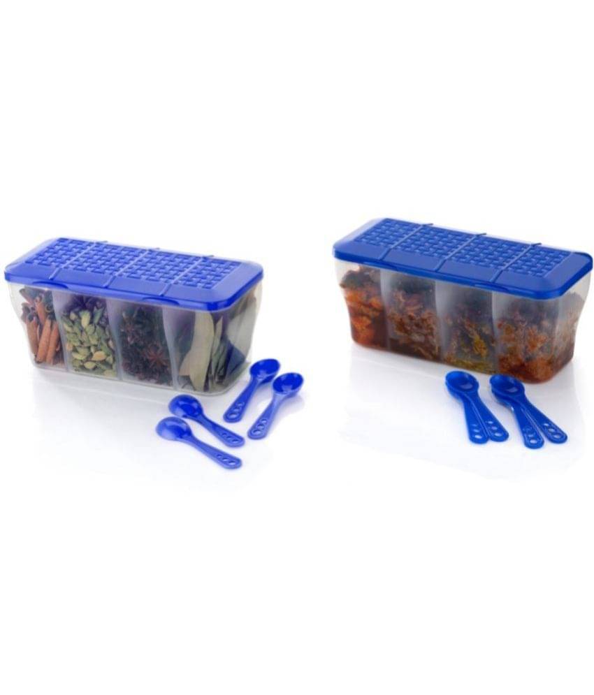     			MAGICSPOON Plastic Blue Multi-Purpose Container ( Set of 2 )
