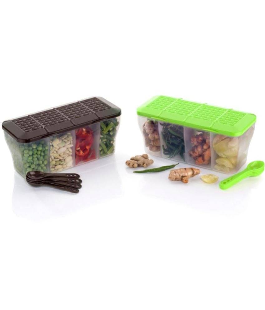     			MAGICSPOON Plastic Multicolor Multi-Purpose Container ( Set of 2 )