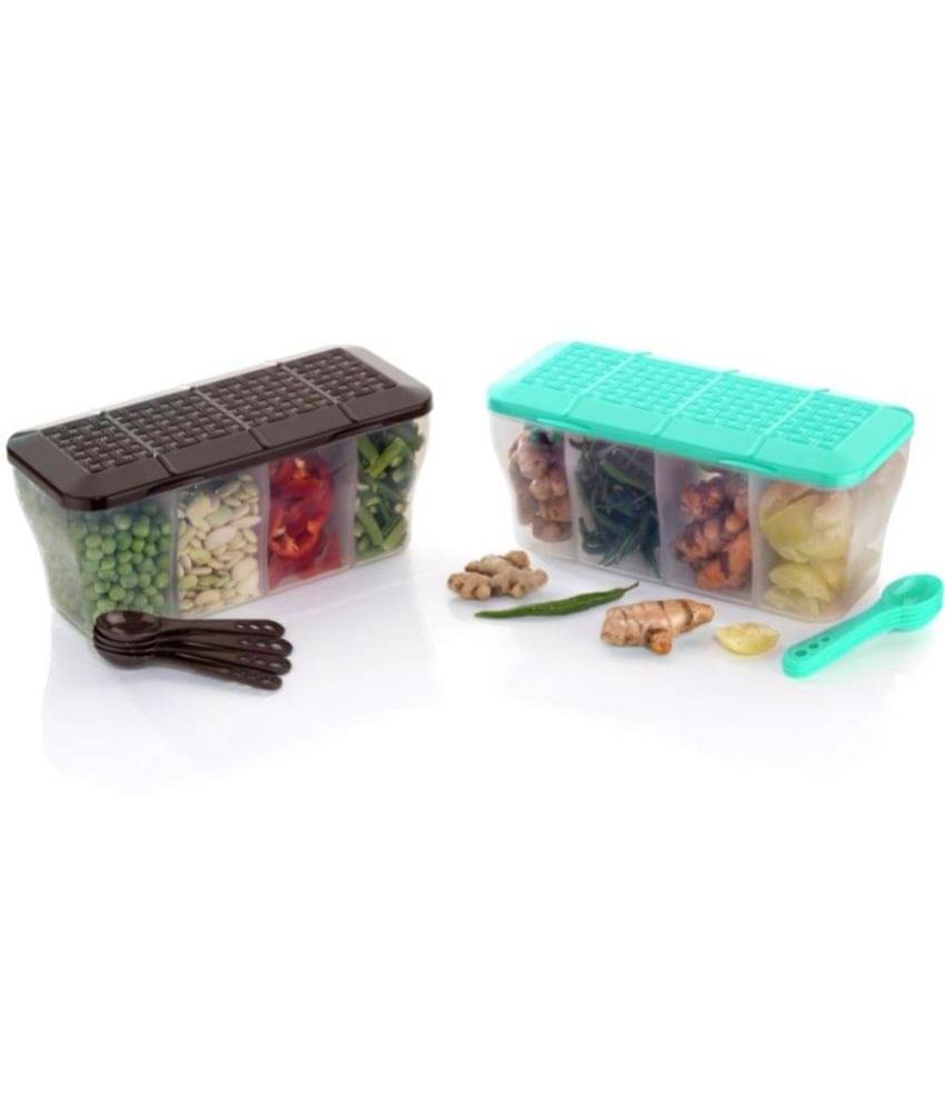     			MAGICSPOON Plastic Multicolor Multi-Purpose Container ( Set of 2 )
