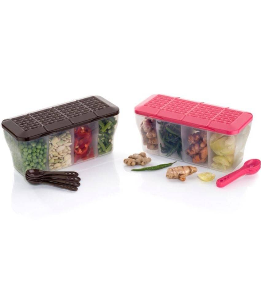     			MAGICSPOON Plastic Multicolor Multi-Purpose Container ( Set of 2 )