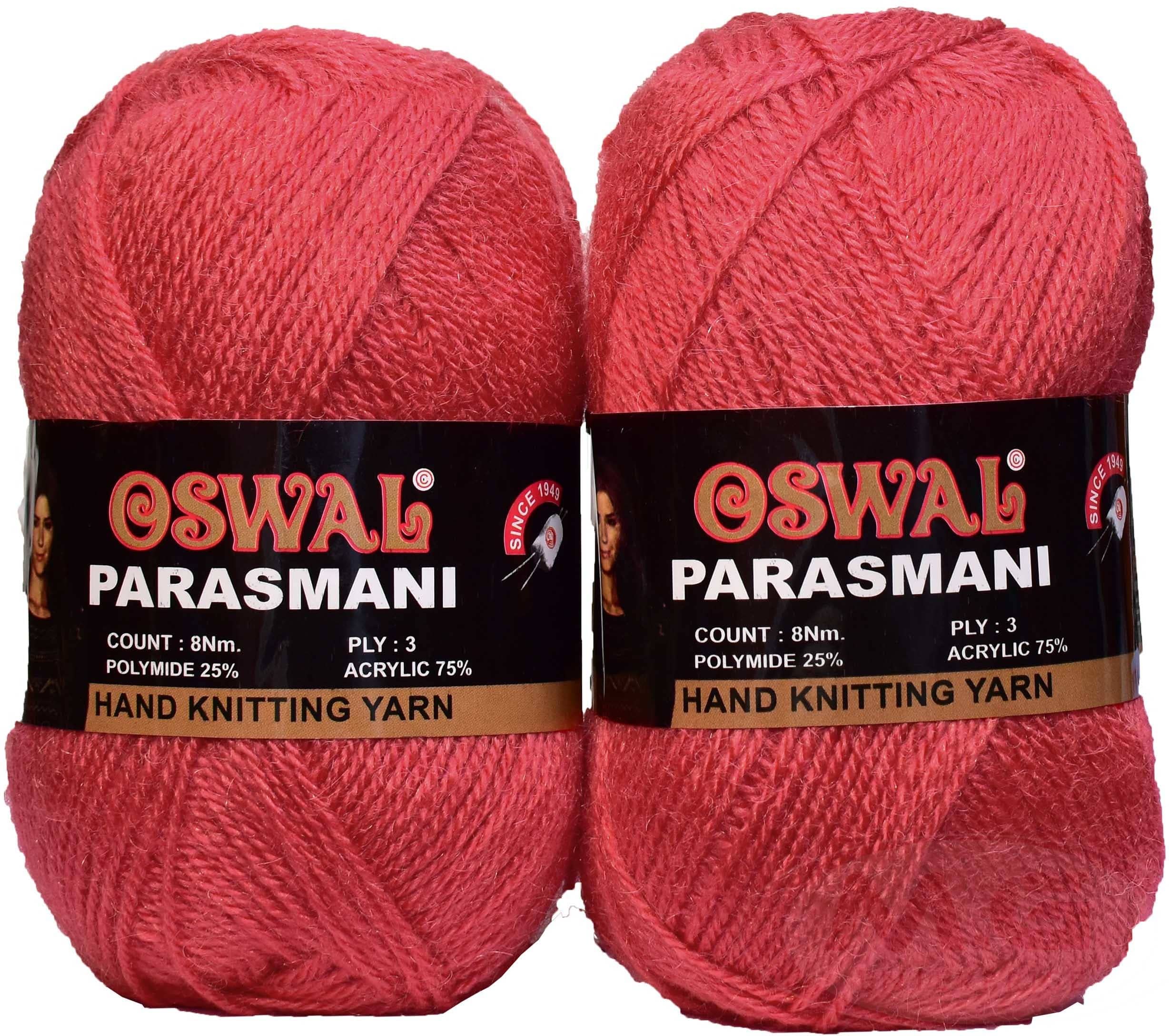 Represents Oswal 3 Ply Knitting  Yarn Wool,  Light Magenta 200 gm Art-FJA