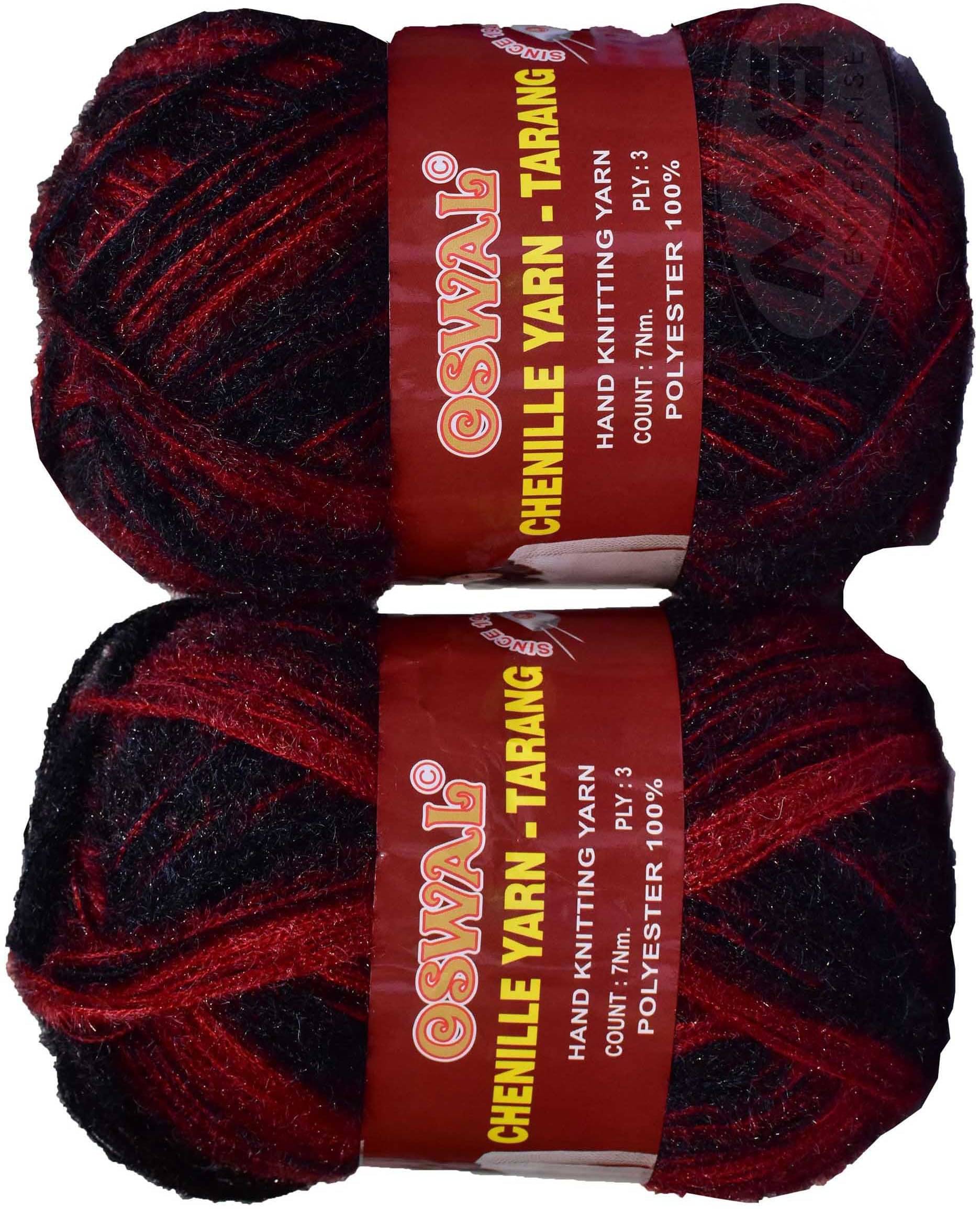     			Represents Oswal  3 Ply Knitting  Yarn Wool,  Black Red 600 gm Art-HDJ