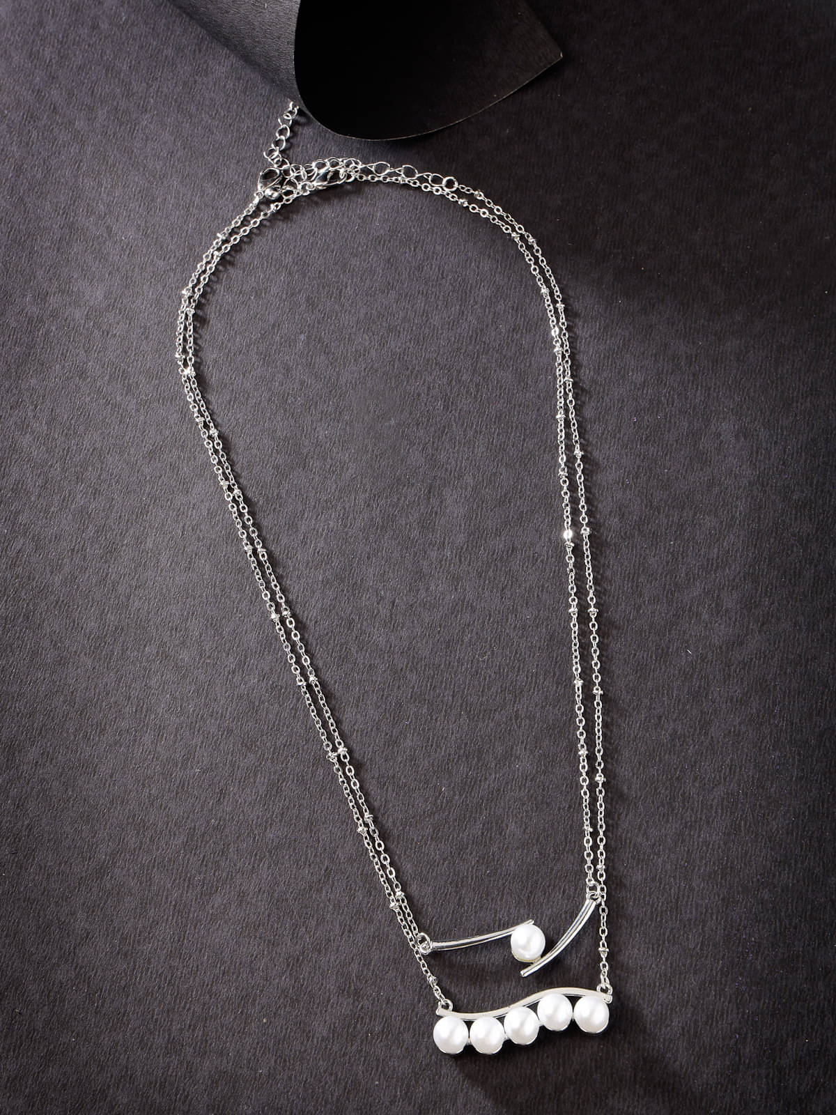 Scintillare by Sukkhi Silver Plated Necklace ( Set of 2 ) Scintillare by Sukkhi Silver Plated Necklace ( Set of 2 )
