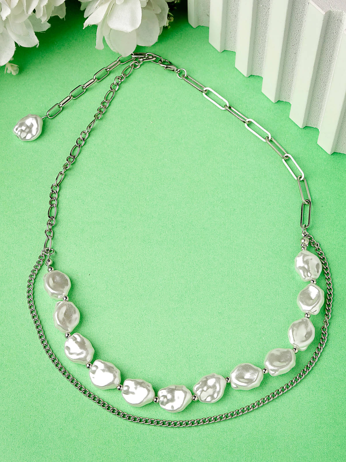     			Scintillare by Sukkhi White Alloy Necklace ( Pack of 1 )