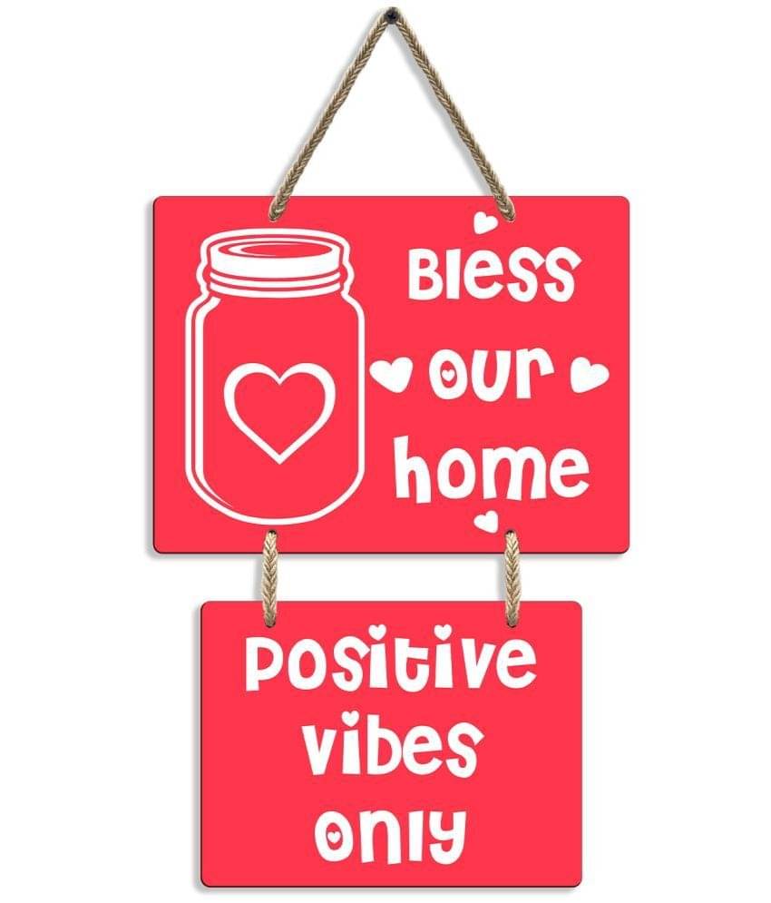     			Suveharts Wood Rectangular Decoratives Panel Red - Pack of 1