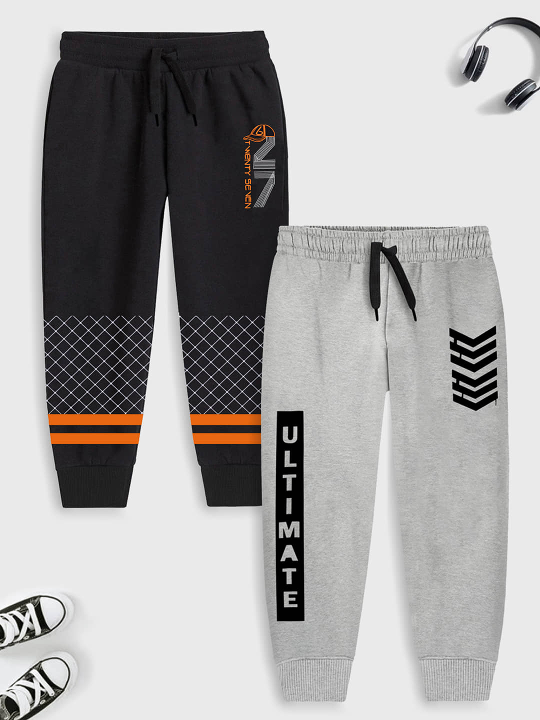 Trampoline Pack of 2 Boys Cotton Blend Trackpant ( Multicolor 2 ) - Track Pants | Buy online on ZillyBuy