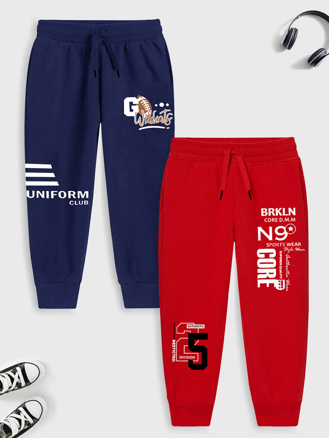 Trampoline Pack of 2 Boys Cotton Blend Trackpant ( Multicolor 3 ) - Track Pants | Buy online on ZillyBuy