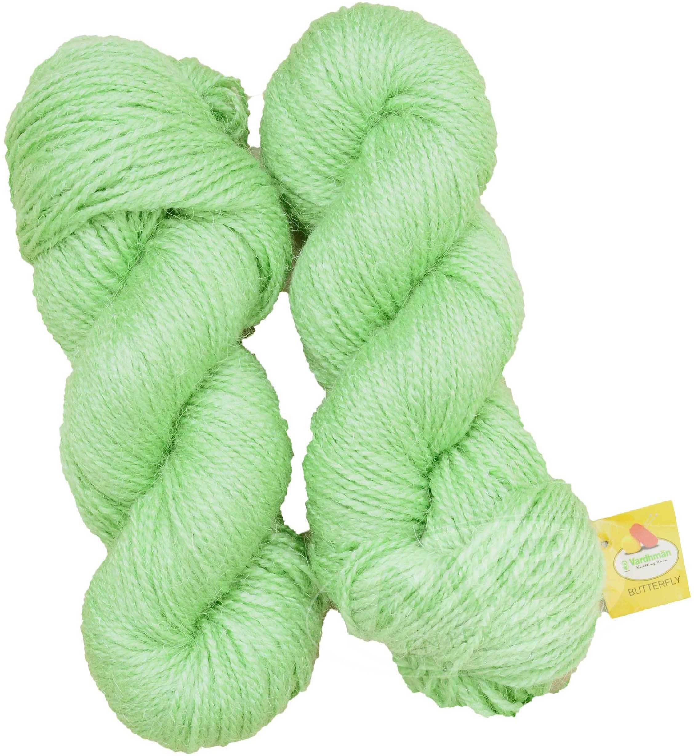    			Vardhman Rabit Excel Apple Green (500 gm)  Wool Hank Hand knitting wool Art-FBC