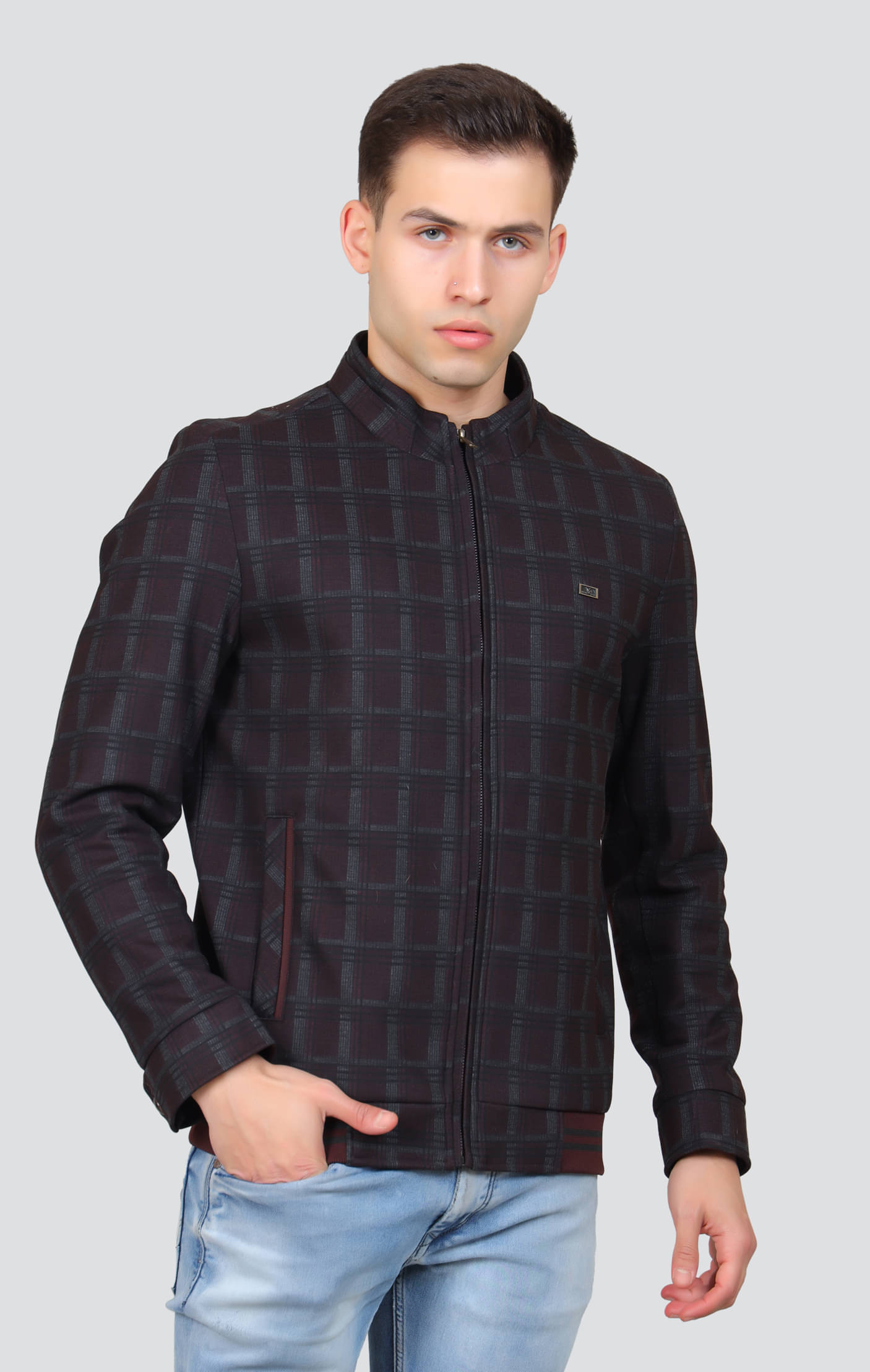     			Young Club Classic Polyester Men's Casual Jacket - Maroon ( Pack of 1 )
