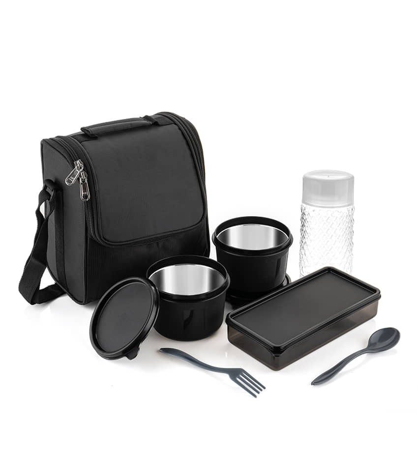 analog kitcehnware Office/College Tiffin Stainless Steel Lunch Box 3 - Container ( Pack of 3 )