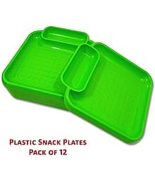 Inpro 12 Pcs Plastic Light Green Quarter Plate