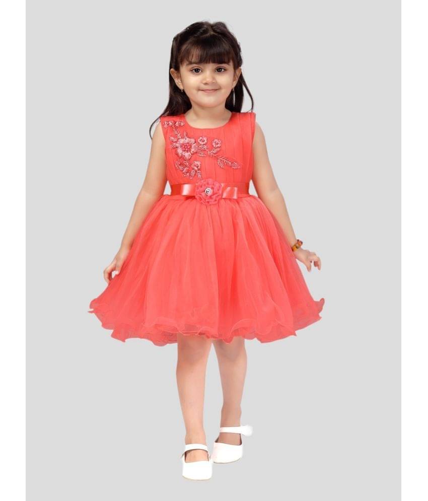 Aarika Net Fit And Flare Dress For Girls ( Pack of 1 , Red ) Aarika Net Fit And Flare Dress For Girls ( Pack of 1 , Red )