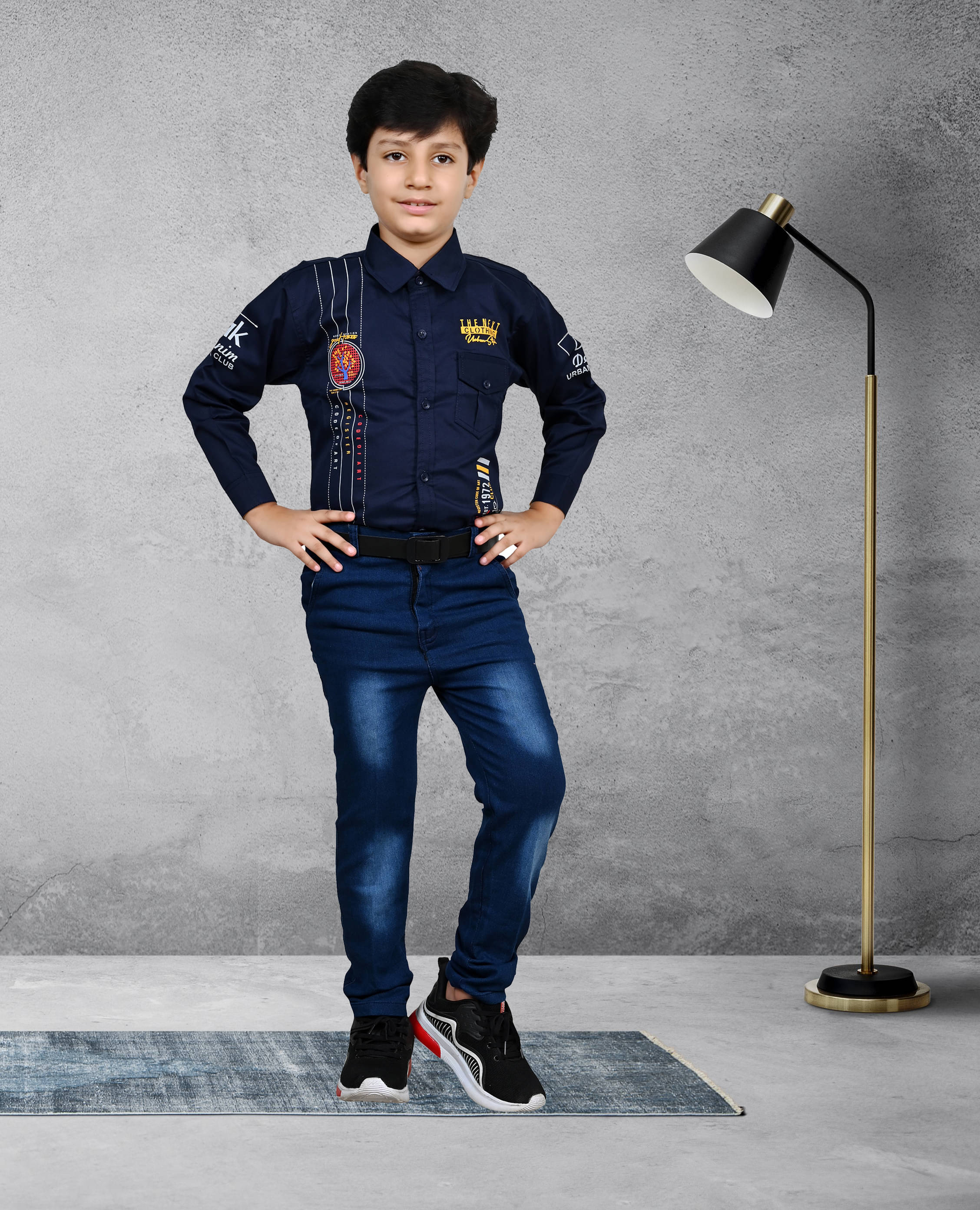     			Arshia Fashions Pack of 1 Boys Denim Shirt & Jeans Set ( Blue )