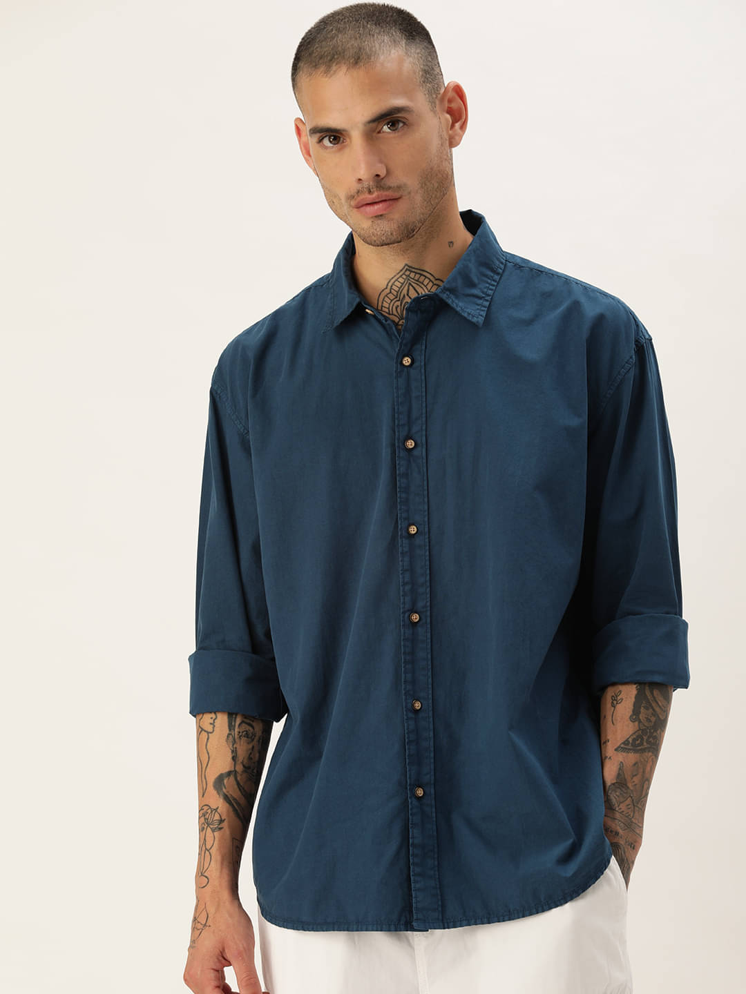     			Bene Kleed Men Oversized Pure Cotton Casual Shirt