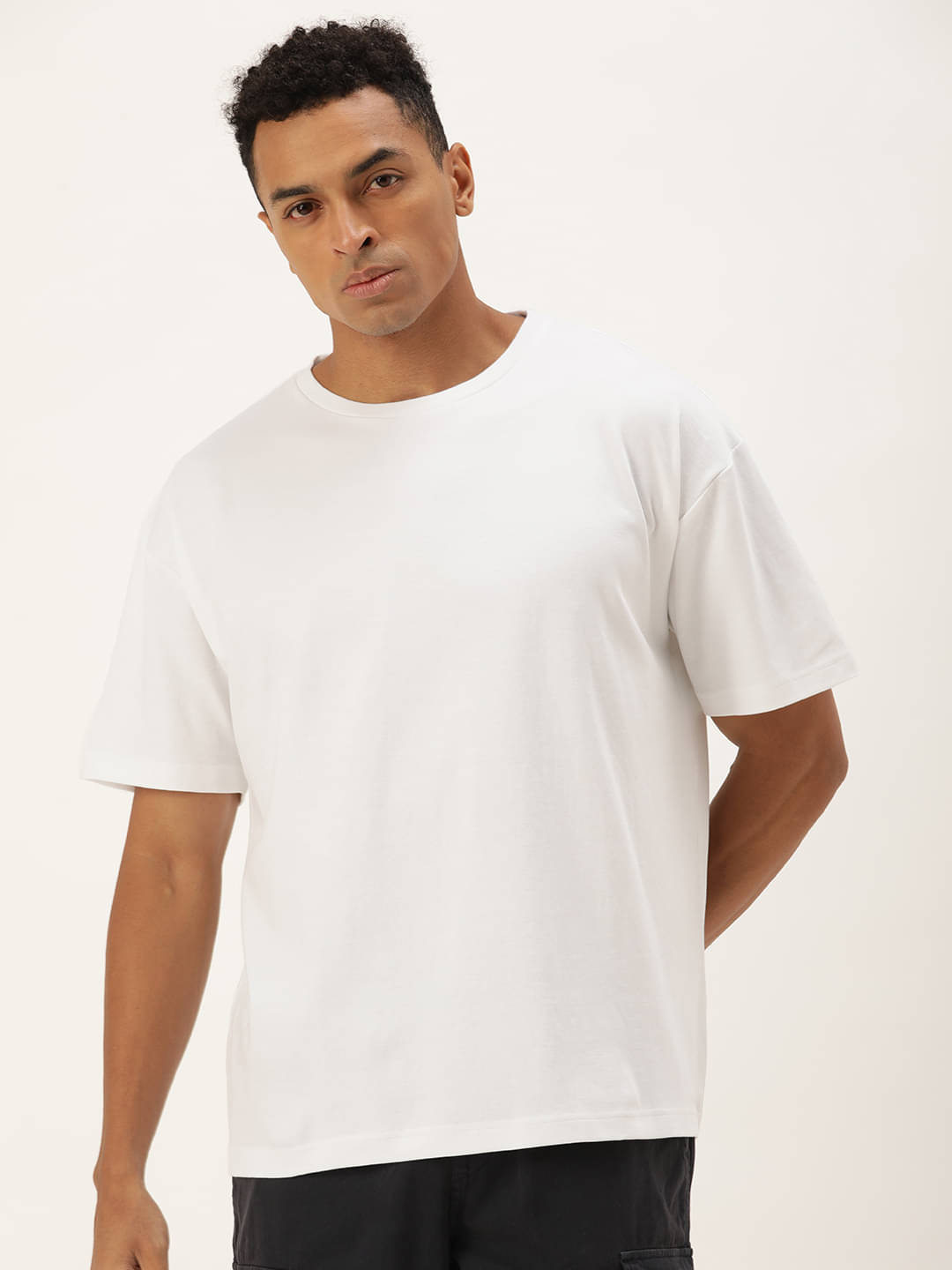 Bene Kleed Men Drop-Shoulder Sleeves Oversized Pure Cotton T-shirt Bene Kleed Men Drop-Shoulder Sleeves Oversized Pure Cotton T-shirt